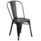 Merrick Lane Banks Indoor/Outdoor Stacking Metal Dining Chair with Single Slat Back and Distressed Powder Coated Finish